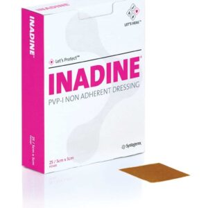 3M Inadine PVP-I Non-Adherent Dressing | 5cm x 5cm | JNJ PO1481 | Box of 25