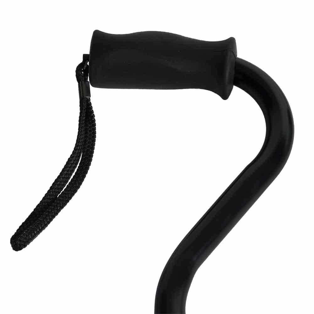 Adjustable Offset Handle Cane | Metallic Black | Airway 214175 | 1 Item