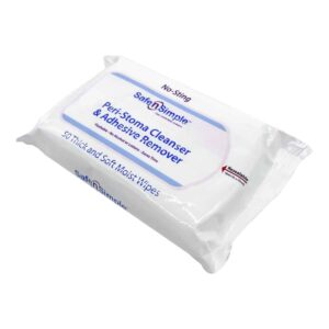 Safe n Simple Peri-Stoma Cleanser & Adhesive Remover Wipes | 5" x 7" | SNS 00525 | Pack of 50