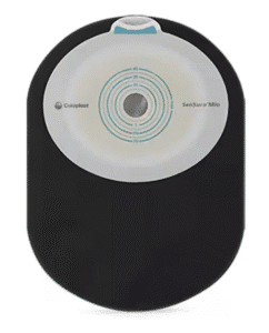Coloplast 19715 | SenSura Mio Non-Convex One-Piece Closed Pouch | Midi | Cut-to-Fit 15mm - 45mm | Black | Box of 30