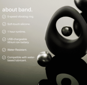 Maude band - Vibrating Ring Sex Toy | Charcoal | MD-BAND5 | 1 Item