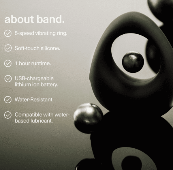 Maude band - Vibrating Ring Sex Toy | Charcoal | MD-BAND5 | 1 Item