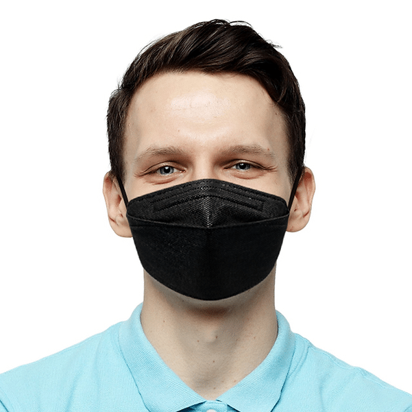 Canada Masq Adult N95 Flat Fold Respirator Large Masks | Black | MASQ CMQL1K | Pack of 10