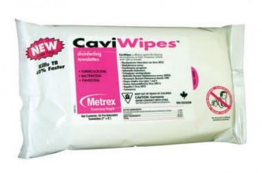 Metrex CaviWipes Disinfecting Towelette Flat Pack | 7" x 9" | MET 11-1224 | 1 Pack of 45 Wipes