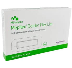 MOL 581100 | Mepilex Border Flex Lite Adherent Foam Dressing | 5cm x 12.5cm | Box of 5