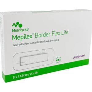 MOL 581100 | Mepilex Border Flex Lite Adherent Foam Dressing | 5cm x 12.5cm | Box of 5