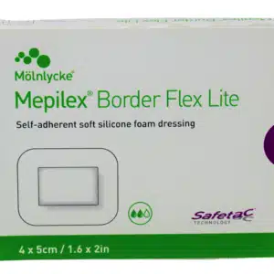 MOL 581011 | Molnlycke Mepilex Border Flex Lite Adherent Foam Dressing | 4cm x 5cm | Box of 5