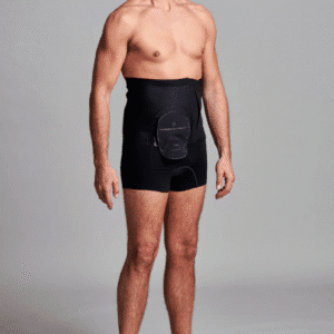 CUI Wear Unisex Adjustable Hole Anti Roll Ostomy Hernia Support Belt | X-Large 10" Deep | Black Right Sided | F926XL | 1 Item