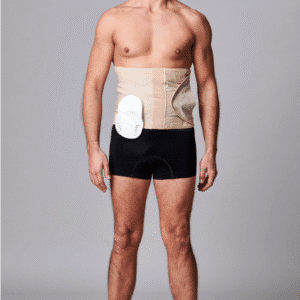 CUI Wear Unisex Adjustable Hole Anti Roll Ostomy Hernia Support Belt | XX-Large 10" Deep | Beige Right Sided | F927XXL | 1 Item