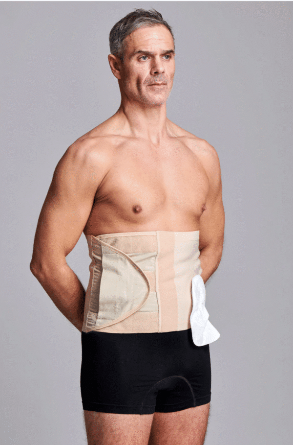 CUI Wear Unisex Adjustable Hole Anti Roll Ostomy Hernia Support Belt | XX-Large 10" Deep | Beige Left Sided | F933XXL | 1 Item CUI Wear Unisex Adjustable Hole Anti Roll Ostomy Hernia Support Belt | XX-Large 10" Deep | Beige Left Sided | F933XXL | 1 Item