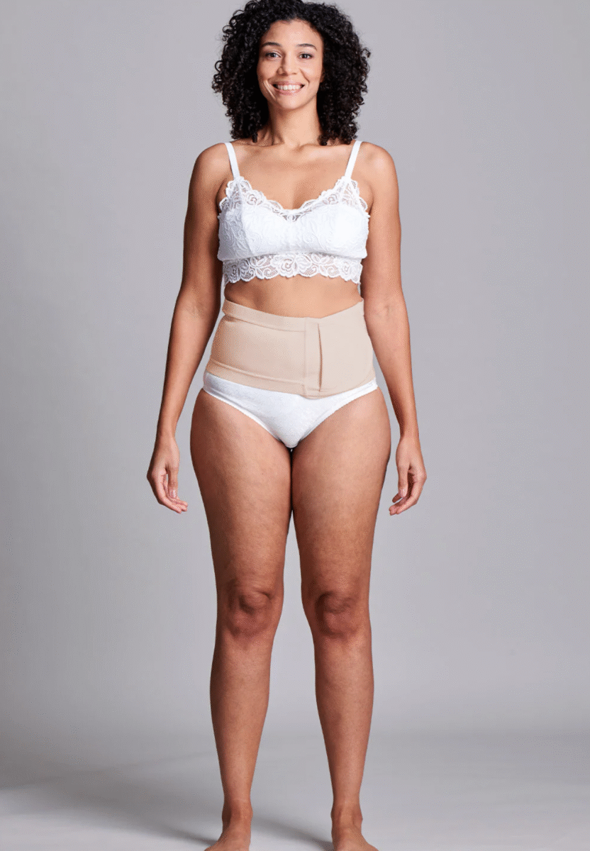 CUI Wear Unisex Anti Roll Wraparound Ostomy Hernia Support Belt | Small | Beige | CUI F551S | 1 Item