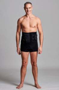 CUI Wear Unisex Adjustable Hole Anti Roll Ostomy Hernia Support Belt | Small 8" Deep | Black Right Sided | F911S | 1 Item