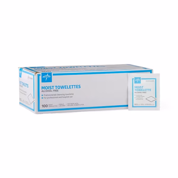 Medline Benzalkonium Moist Cleansing Towelettes | 5" x 7" | MDL MDSCA094181 | Box of 100 Medline Benzalkonium Moist Cleansing Towelettes | 5" x 7" | MDL MDSCA094181 | Box of 100