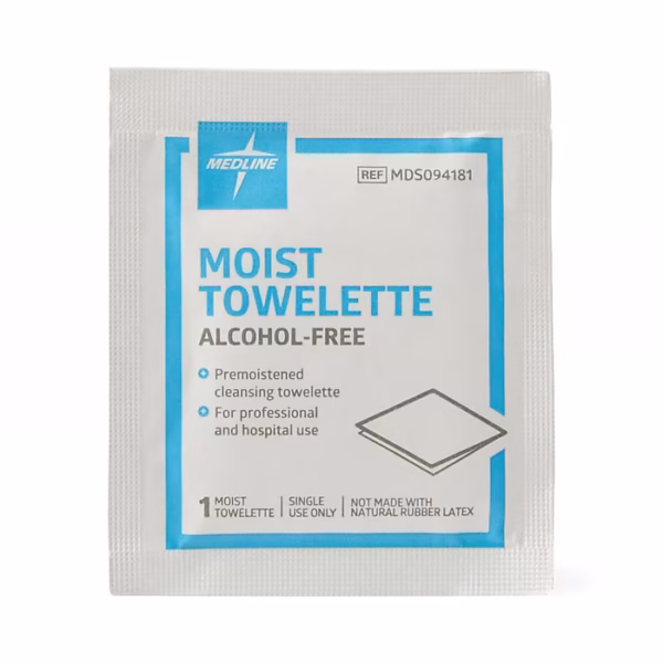 Medline Benzalkonium Moist Cleansing Towelettes | 5" x 7" | MDL MDSCA094181 | Box of 100 Medline Benzalkonium Moist Cleansing Towelettes | 5" x 7" | MDL MDSCA094181 | Box of 100