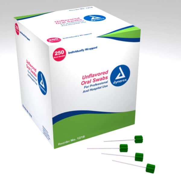 Dynarex Oral Swabsticks | Unflavoured Individually wrapped | DYN 1218 | Box of 250