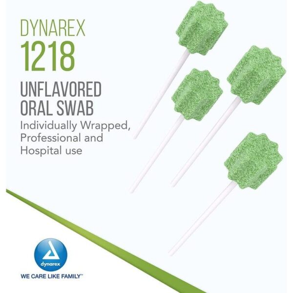 Dynarex Oral Swabsticks | Unflavoured Individually wrapped | DYN 1218 | Box of 250