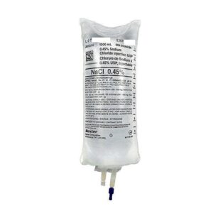Baxter Normal Saline 0.45% Sodium Chloride | 1000ml Bag | JB1314 | Case of 12