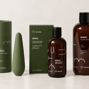 Maude Bundle | Vibe (Green) 3-Speed Vibrator, Shine (8oz) Organic Aloe-Based Lubricant & Wash No. 1 (12oz)